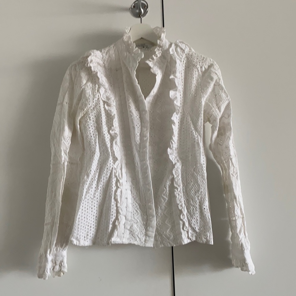 White lace shirt
